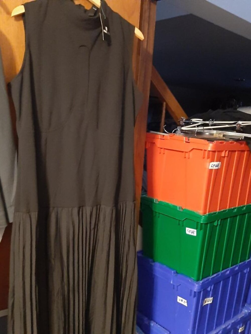 NEW TAG ! Stylewe Women Sleeveless Long Dress With Pleated Skirt Black Size 2XL